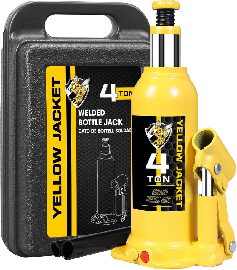 Yellow Jacket 4 Ton Muti-Directional Welded Bottle Jack(8,000lb) with Carrying Case for Car, SUV, Auto Repair - Image 1